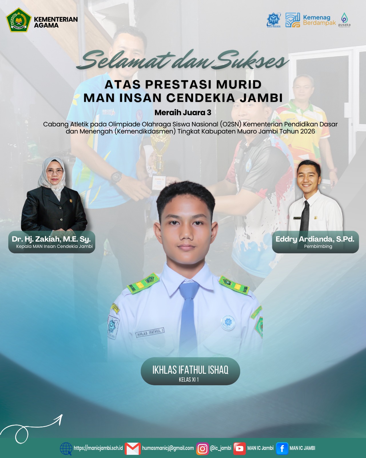 Murid MAN IC Jambi Raih Juara 3 O2SN Kabupaten Muaro Jambi 2026