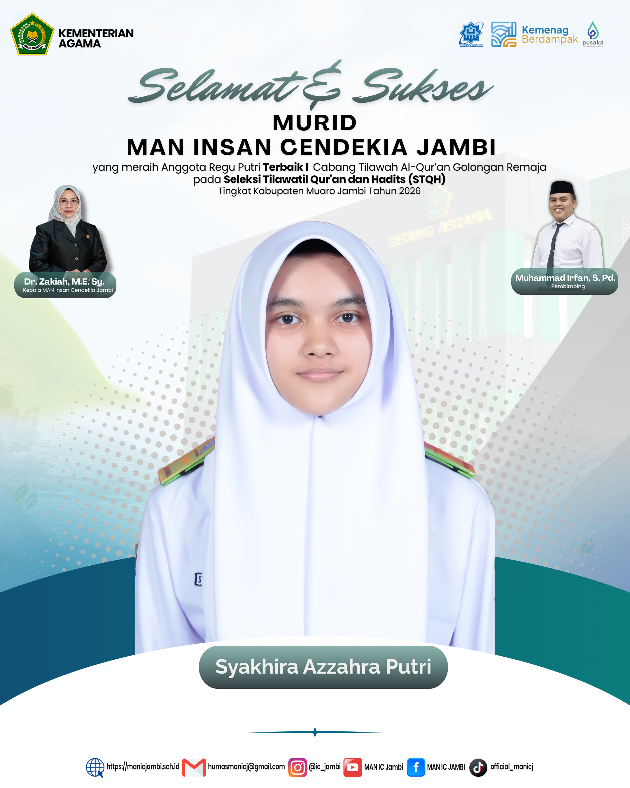 Syakhira Azzahra Putri Bagian dari Regu Putri Terbaik I Fahmil Qur’an