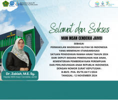 MAN IC Jambi Raih Predikat Satuan Pendidikan Ramah Anak Tingkat Nasional Tahun 2024